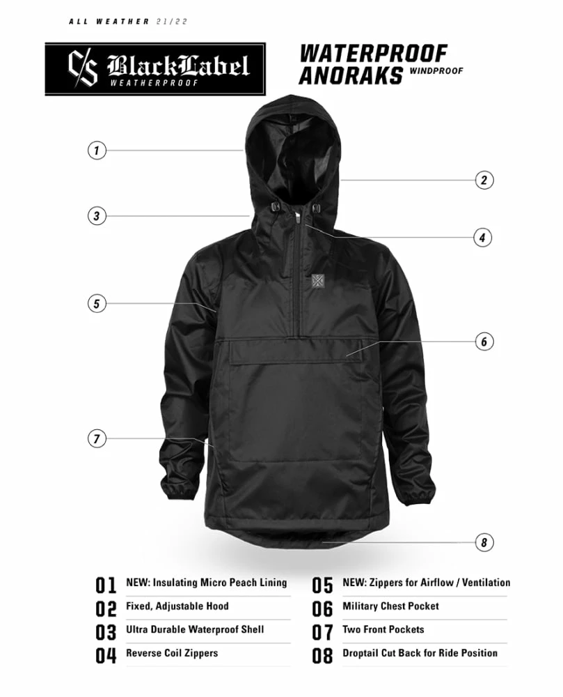 LOOSE RIDERS Waterproof Anoraks (Black Label) Black 3 LOOSE RIDERS Waterproof Anoraks (Black Label) Black