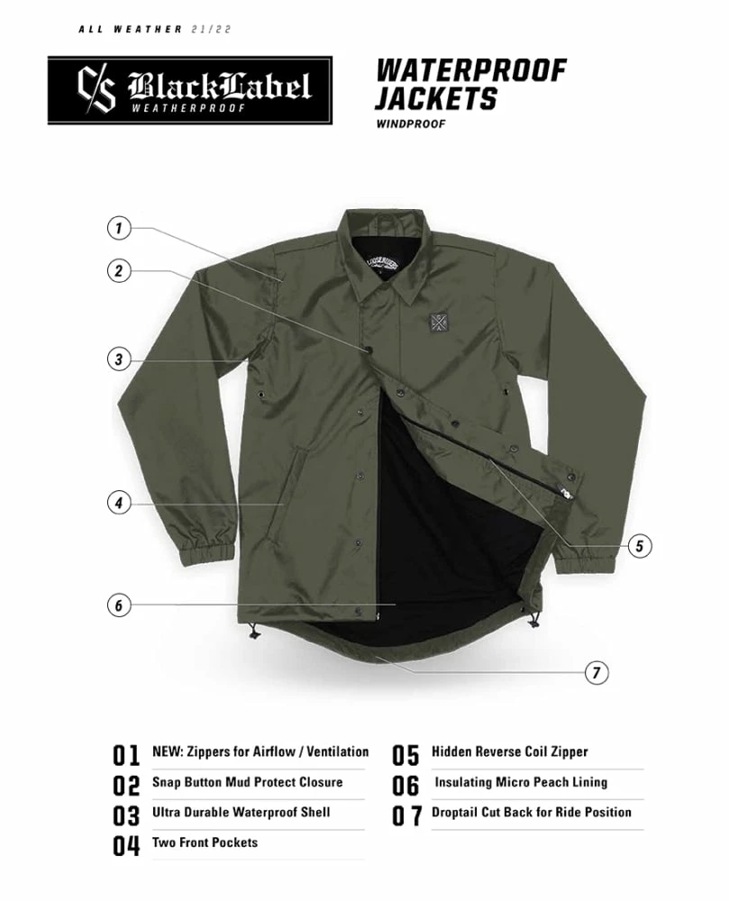 LOOSE RIDERS Waterproof Jackets (Black Label) Army 3 LOOSE RIDERS Waterproof Jackets (Black Label) Army